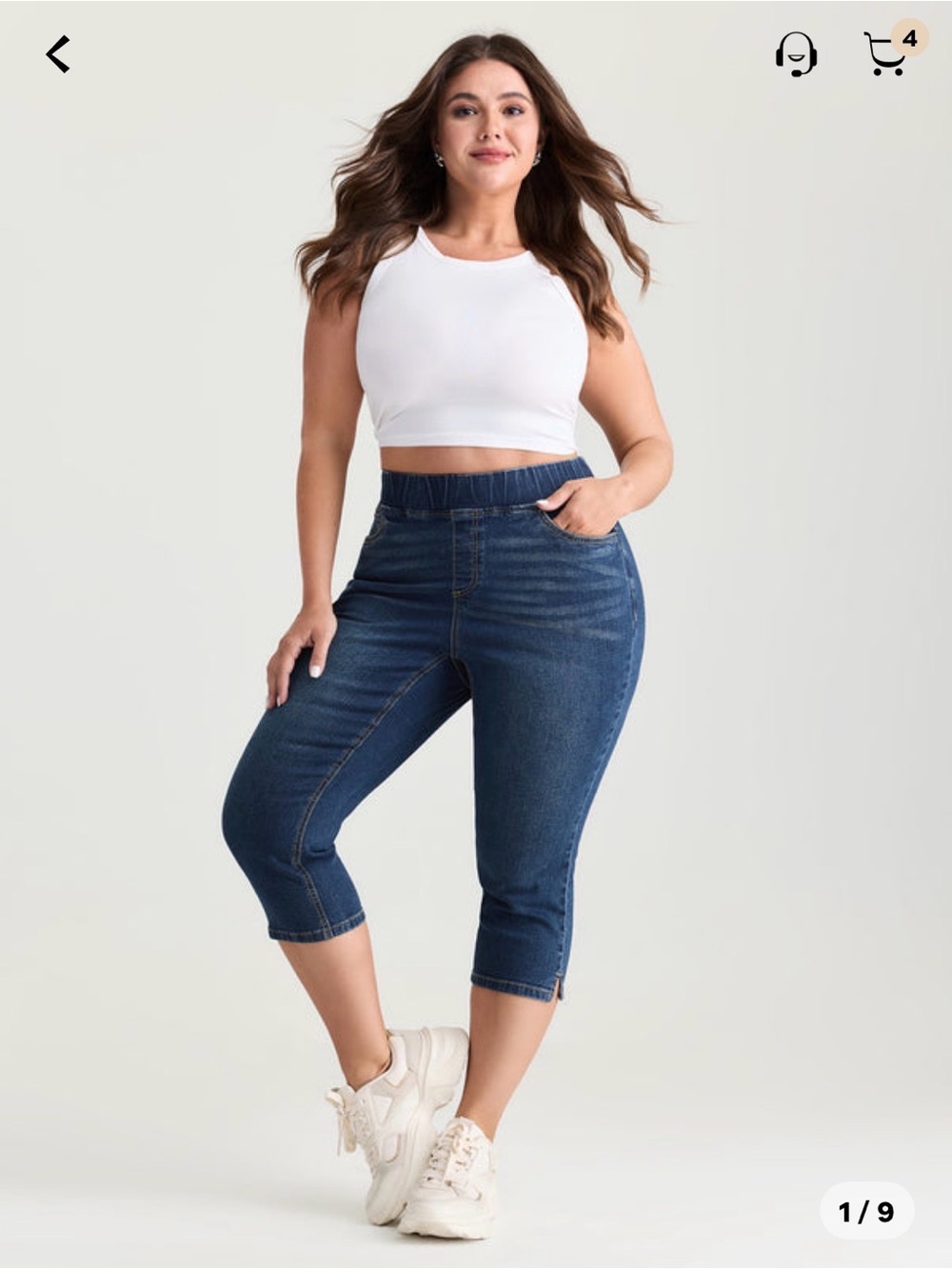 BloomChic Dark Blue Cropped Stretch Jeans US28
